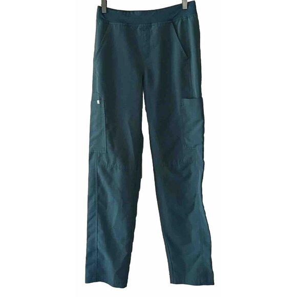 Figs Women's XS Dark Teal/Green Cargo Technical Collection Scrub Pants 28" x 31 - Picture 1 of 7